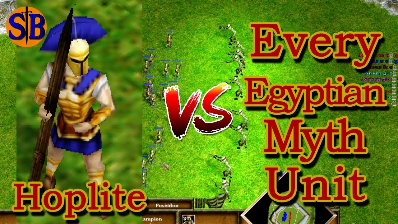 30 Champion Hoplite vs 10 of every Egyptian myth Units | Age of Mythology Extended Edition